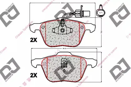 Комплект тормозных колодок, дисковый тормоз DJ PARTS купить